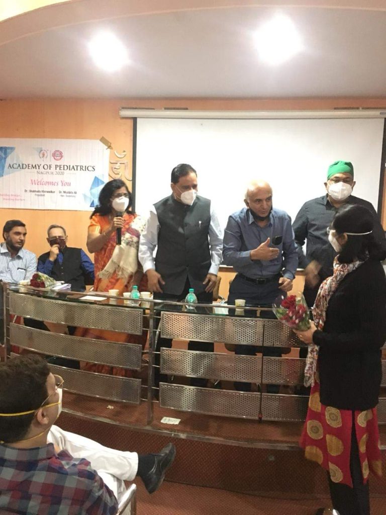 Warm welcome By Academy of Pediatrics Nagpur in 2019